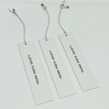 Custom Embossed Design Printing Name Logo Pure White Paper Garment Hangtags