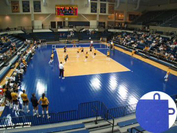 Environmental-friendly Blue Outdoor Volleyball Court Flooring, Customized Sports Floor