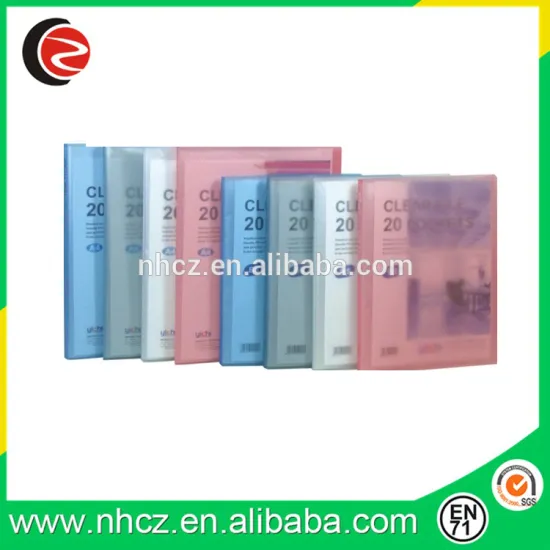 Office School Stationery Eco-Friendly PP File Clear Display Book 20 Pockets