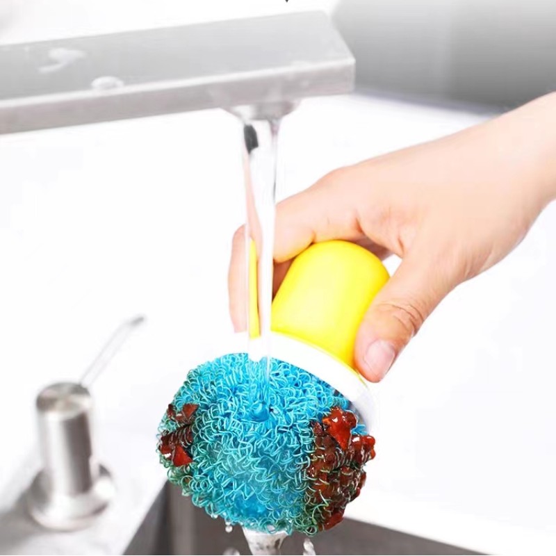 Cleaning Scourer With Handle