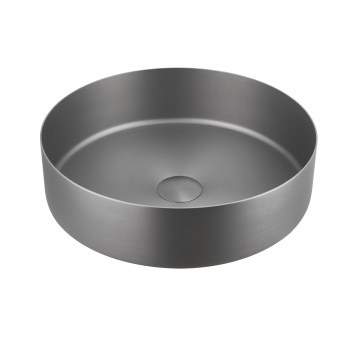 Colorful Gun Metal Luxury Modern Stainless Steel Hand-Held Hair Round Console Sink with Pop-Up Drain