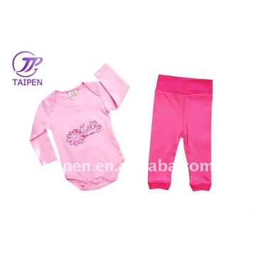 Wholesale Newborn Baby Clothing Set Pink Long Sleeve Romper+Long Pant Winter Baby Girls Pajamas Set