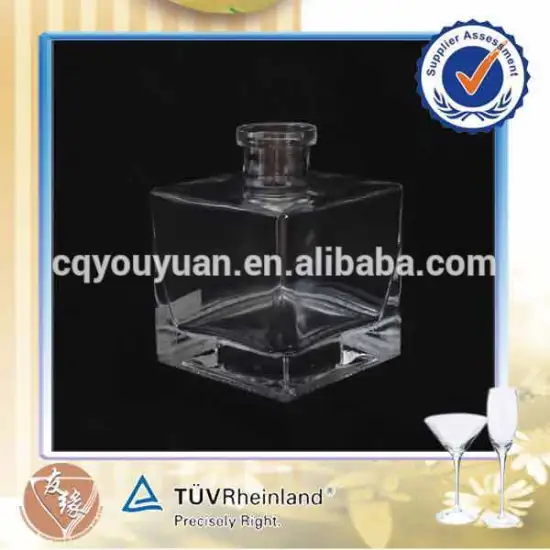 hot selling square 200 ml clear glass perfume refill bottle
