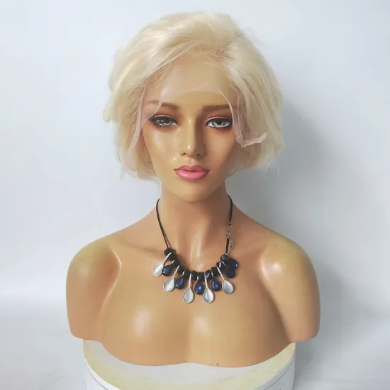 Wholesale 613 closure bob wig, wavy human hair wigs short pixie cut 613 lace frontal transparent