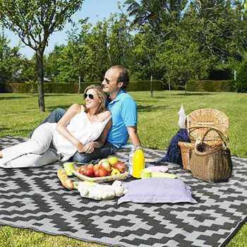 Waterproof Reversible Outdoor RV Patio Mats & Rugs - Travel Collection