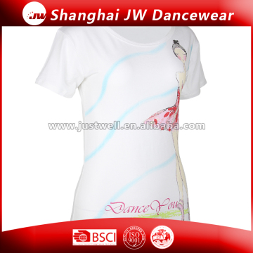 Ballerina Printing Dance T-Shirt Dance Cotton/Spandex Tops