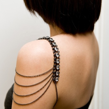 Brave Light Black Multi Layer Shoulder Chain Bridal Jewelry