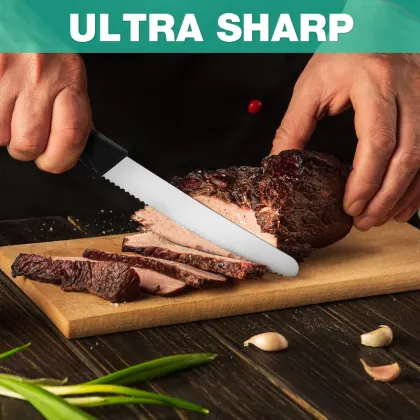 Stainless Steel Bagel and Sourdough Bread Slicer Knife