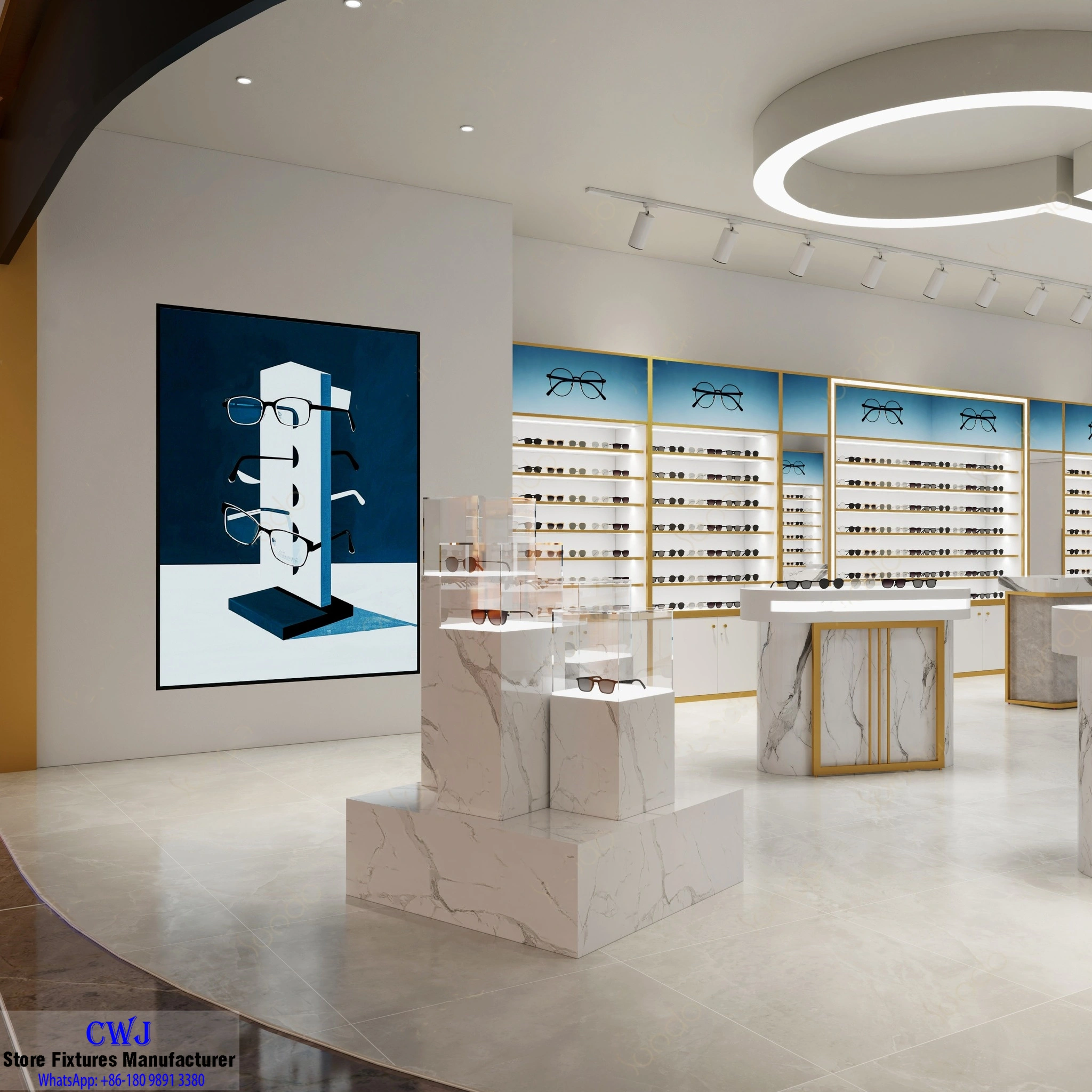 Custom Brand Eyewear Displays Glasses Store Cabinets