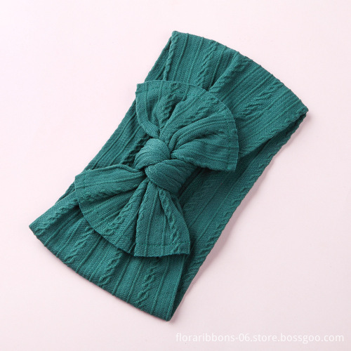 Baby Nylon Headband Elastic Jacquard Wide Edge Bow Headband
