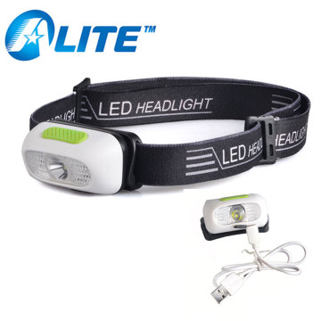 USB Headlight 700Lm XPG Led White Red Light Rechargeable USB Headlamp