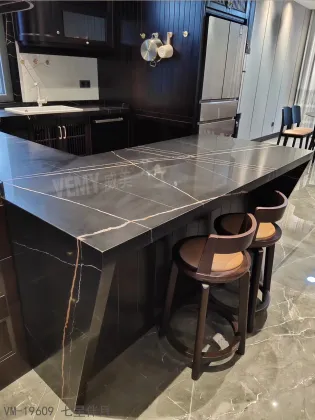 Marble Lauren Black Gold Artificial Quartz Slabs