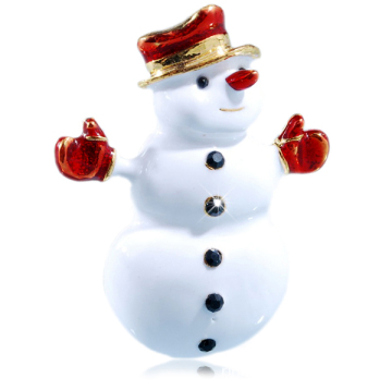 Wholesales 2014 New Arrival Vintage Fashion Christmas Gift White enamel snow man gold plating Brooch Pins