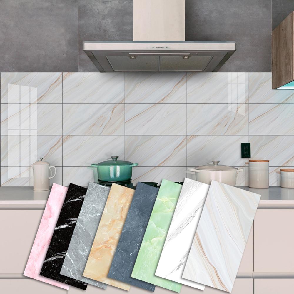 Self-adhesive 3d Marble Wallpaper Waterproof Non-slip Floor Sticker Living Room Bathroom Kitchen Backsplash Tiles Peel and Stick