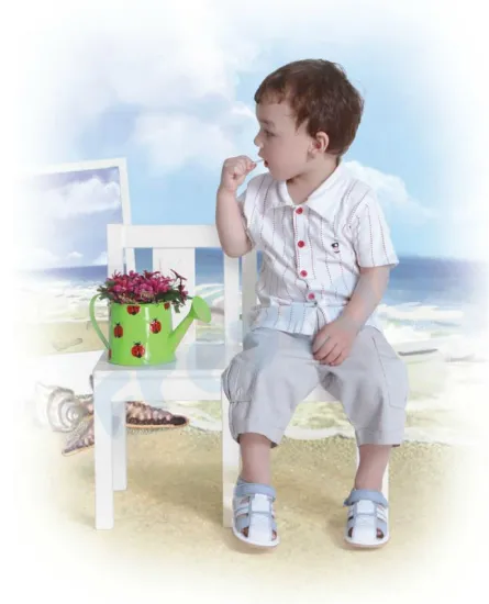 handmade baby boys genuine leather sandals PB-6106BL