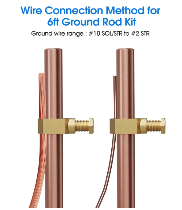 Varilla de puesta a tierra de cobre