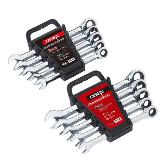 72 Teeth 10 Pcs Metric and SAE Size CRV Ratchet Wrench Combination Spanner Set