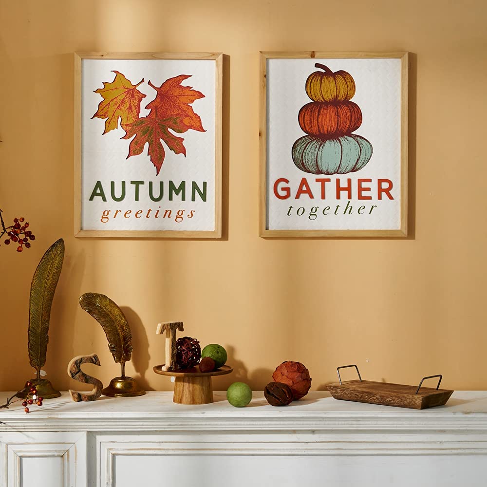 Herbstzeichen Kürbis Maple Blattwandschilder