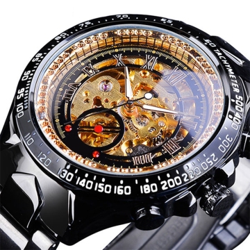Hot Selling Blue Male Business Custom Logo Stainless Steel Automatic Mechanical Watch for Men