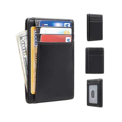 Men's Business Luxury Leather Gift Set: Buckle Belt with Bonus Card Holder