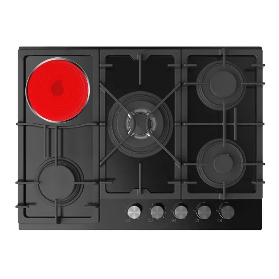 Zhongshan Nuoyi High-efficiency Tempered Glass Gas Hob with 3 Burners and 1 Induction Burner