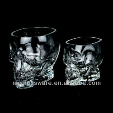 handmade clear skull heads shape glass vase