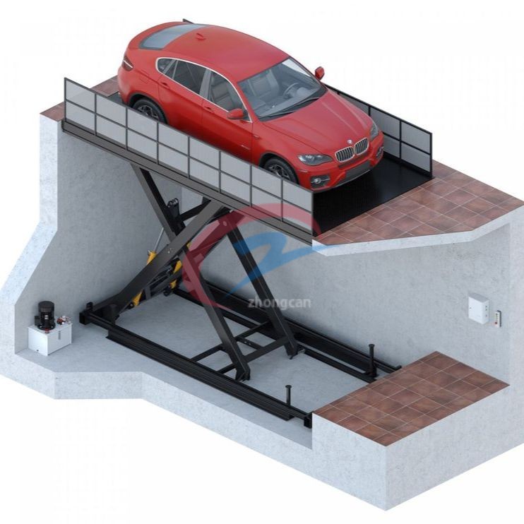 Elevador de carros de tesoura estacionária