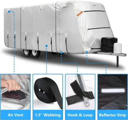 Waterproof UV Resistant Camper RV Motorhome Exterior Accessories & Car Trailer Covers for Caravans