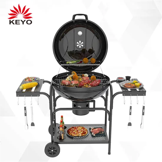 Keyo Portable Outdoor Grill Kettle Bbq Charcoal Grill With Wheels