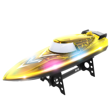 Flytec V666: Affordable and Fast 15+ MPH RC Boat with 7 Color LED Lights and Capsize Recovery Feature - Perfect for Kids' Entertainment