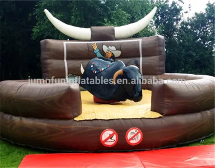 adult inflatable rodeo bull 5.5m Diamter inflatable air bounce floor for Mechanical bull