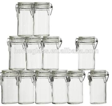 Cheap price for 12 sets Glass Jars with Clamp