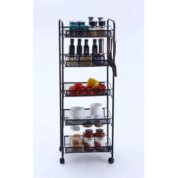 5-Tier Utility Rolling Cart Storage Organizer