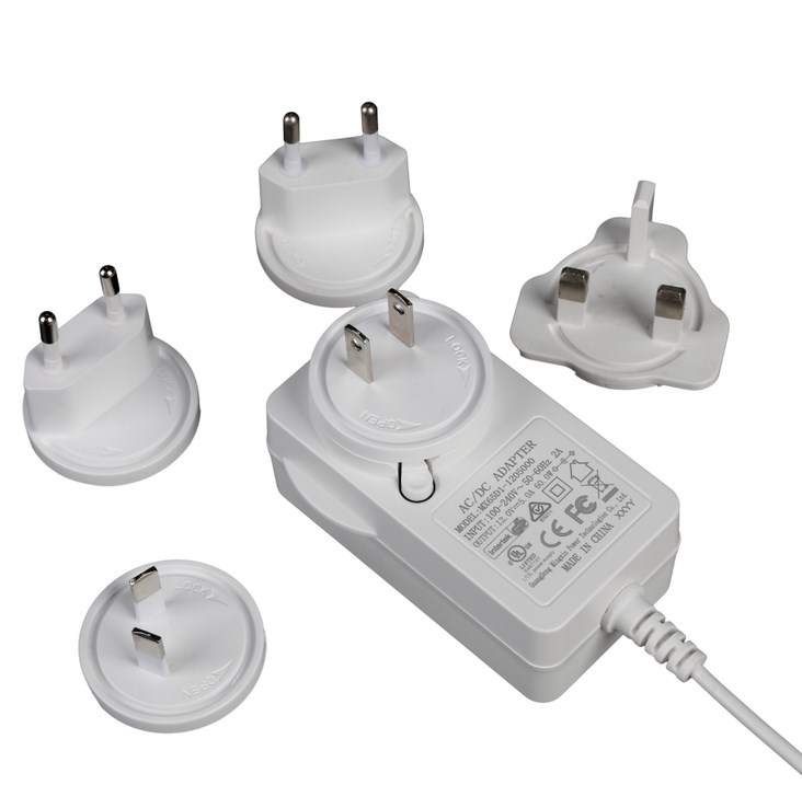 Adaptador de alimentación de enchufe intercambiable de CC de 12V 5A AC DC