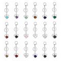 Natural Gemstone Love Heart Birthstone Pendant Keychain