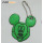 Pingente de Mickey do verde da folha do PVC do Hi-Vis para crianças