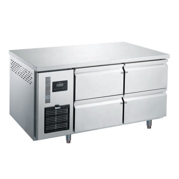 Stainless Steel 4 Drawer Counter Top Refrigerator Chiller Freezer - 1.5m