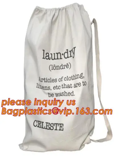 Extra Large Natural Cotton Laundry Bag With Rope, Cotton Canvas Drawstring Laundry Cloth Packaging Bag, Travel outdoor Cotton Dr