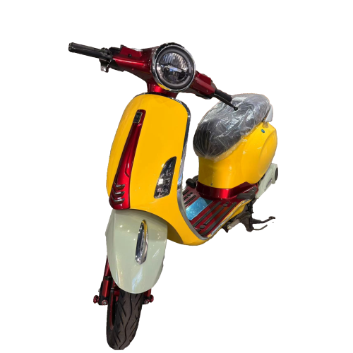 Vibrant E-Scooter with Eye-Catching Color Combo