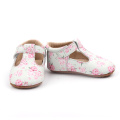 Floral Print Baby Girls T Strap Shoes