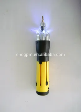 Hand Tools Type 6pcs Bits Interchangeable Pocket Screwdriver With 3 LED Lights