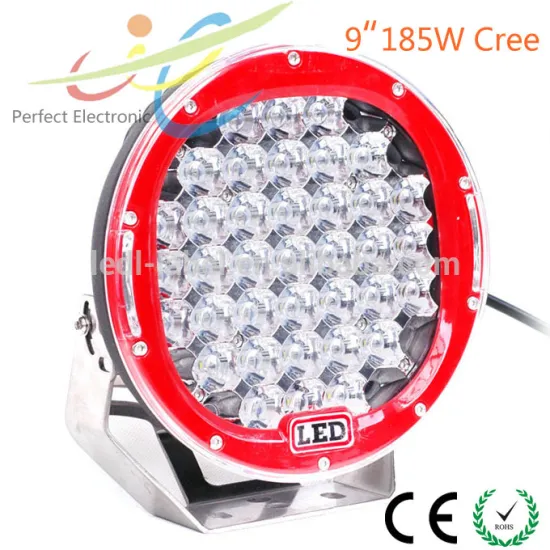 Factory sale! 9'' 185w led driving light round 4x4 , auto parts 185w led driving lamp, spot flood 185w offroad lighting