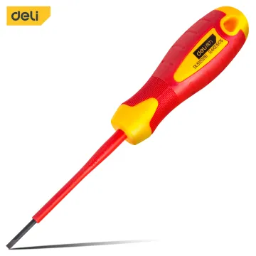 DELI TOOLS Insulated Screwdriver High Voltage 1000V Slotted Screwdriver