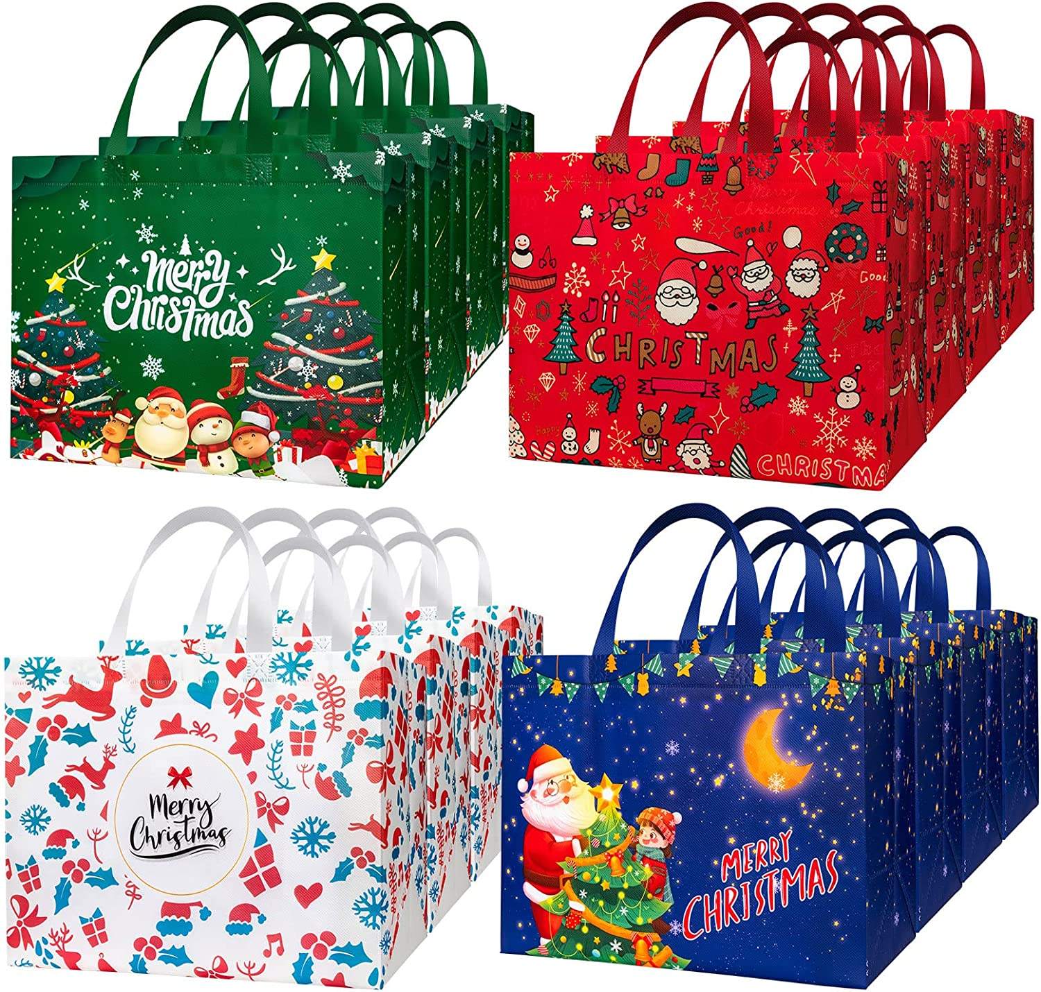 Bolsas de regalo grandes de Navidad con mango