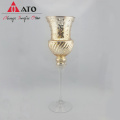 Gold color hurricane with Christmas Candle Holder