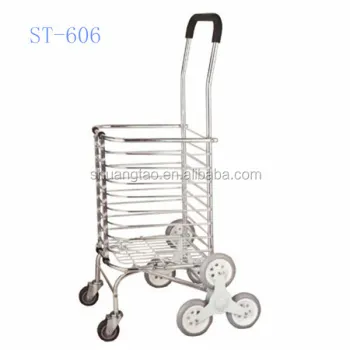 latest design aluminum climb stairs folding shopping trolley, climb stairs folding shopping cart for senior(Factory price)