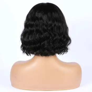 Best quality 13*4 lace frontal  transparent 4*4 5*5  lace short closure 100% human hair natural body water wave bob wigs