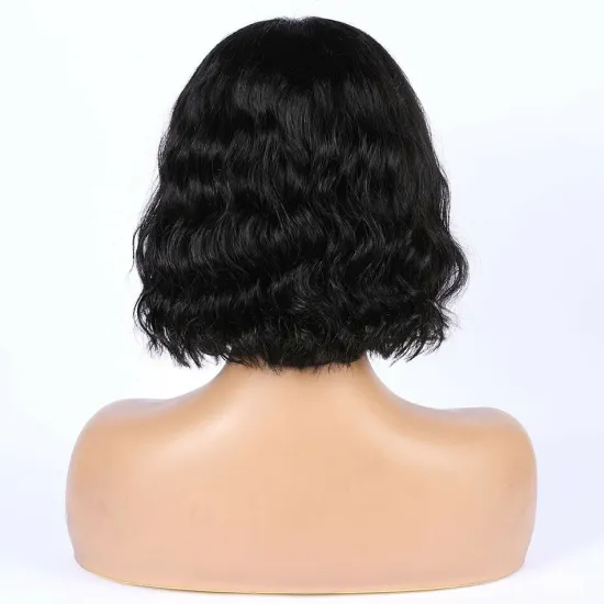 Best quality 13*4 lace frontal  transparent 4*4 5*5  lace short closure 100% human hair natural body water wave bob wigs