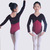 11324111 Long Sleeves Children Gymnastics Velvet Leotards