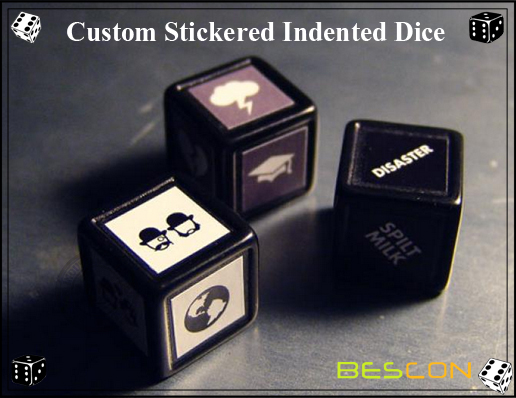 Custom Stickered Indented Dice